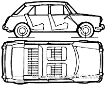 Austin 1300 4-Door - Остин - чертежи, габариты, рисунки автомобиля