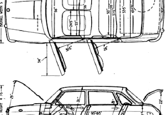 Austin 1800 Deluxe (1964) - Остин - чертежи, габариты, рисунки автомобиля