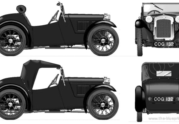 Austin 7 Nippy (1934) - Остин - чертежи, габариты, рисунки автомобиля