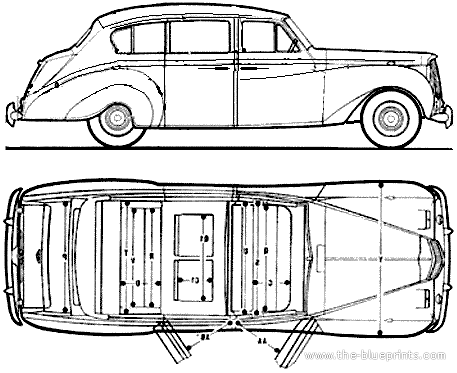 Austin A135 Princess Saloon (1965) - Остин - чертежи, габариты, рисунки автомобиля