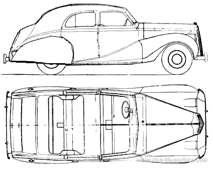Austin A135 SI Princess (1948) - Остин - чертежи, габариты, рисунки автомобиля
