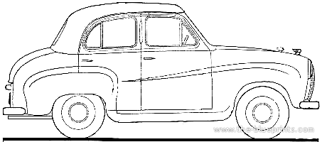 Austin A30 4-Door (1952) - Остин - чертежи, габариты, рисунки автомобиля