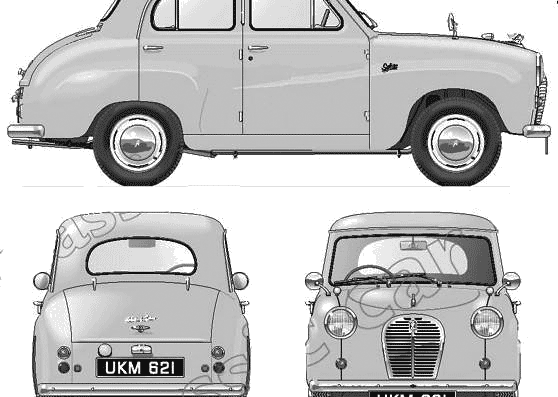 Austin A30 4-Door Saloon (1955) - Austin - drawings, dimensions, pictures of the car