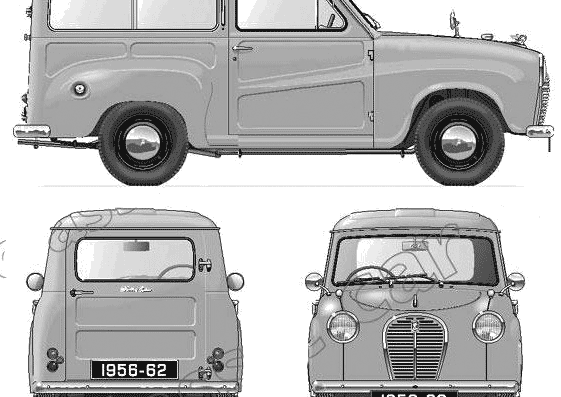 Austin A35 Countryman (1956) - Остин - чертежи, габариты, рисунки автомобиля