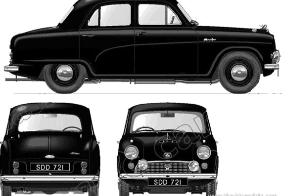 Austin A40 Cambridge (1956) - Остин - чертежи, габариты, рисунки автомобиля