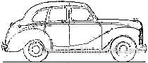 Austin A40 Devon (1950) - Остин - чертежи, габариты, рисунки автомобиля