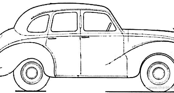 Austin A40 Devon 4-Door Saloon (1947) - Austin - drawings, dimensions, pictures of the car