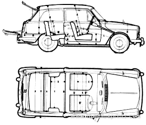 Austin A40 Farina - Остин - чертежи, габариты, рисунки автомобиля