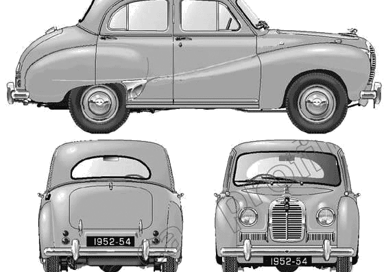 Austin A40 Somerset (1952) - Остин - чертежи, габариты, рисунки автомобиля