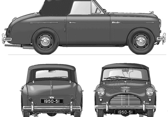 Austin A40 Sport (1950) - Остин - чертежи, габариты, рисунки автомобиля