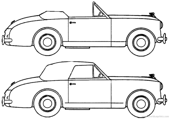 Austin A40 Sports (1952) - Остин - чертежи, габариты, рисунки автомобиля