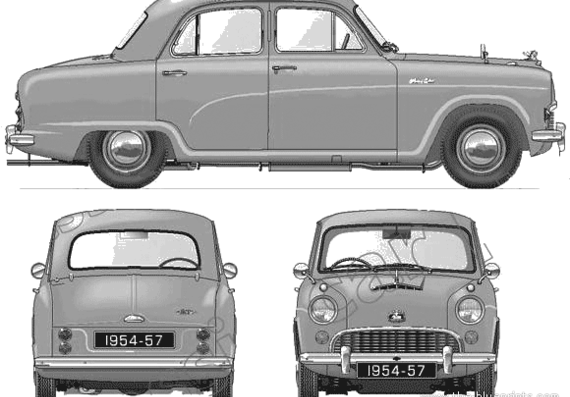 Austin A50 Cambridge (1958) - Остин - чертежи, габариты, рисунки автомобиля