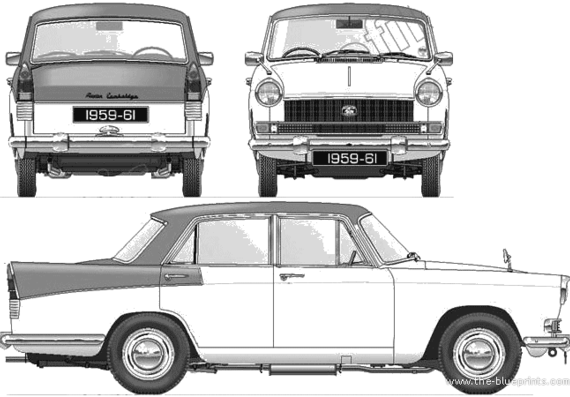 Austin A55 Cambridge Mk.II Farina (1959) - Остин - чертежи, габариты, рисунки автомобиля