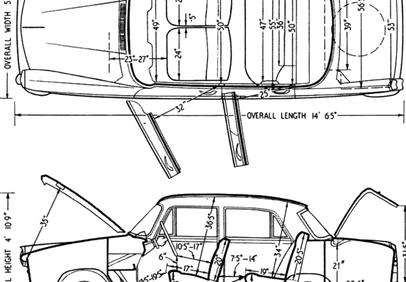 Austin A60 Cambridge (1962) - Остин - чертежи, габариты, рисунки автомобиля