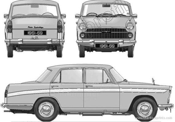 Austin A60 Cambridge Mk.II Farina (1961) - Остин - чертежи, габариты, рисунки автомобиля