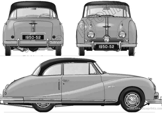 Austin A90 Atlantic Coupe (1950) - Остин - чертежи, габариты, рисунки автомобиля