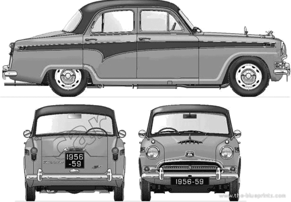Austin A95 Westminster Deluxe (1958) - Остин - чертежи, габариты, рисунки автомобиля