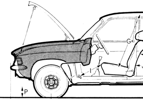 Austin Allgero 1750 Super Special SS 1973 - Остин - чертежи, габариты, рисунки автомобиля