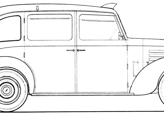 Austin FX3 (1948) - Остин - чертежи, габариты, рисунки автомобиля