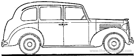 Austin FX3 Hire Car (1948) - Остин - чертежи, габариты, рисунки автомобиля