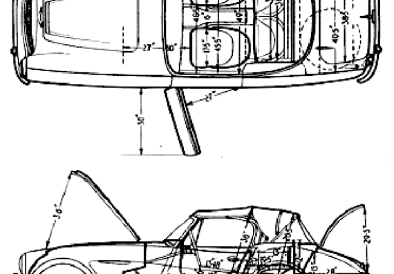 Austin Healey 3000 Mk III (1964) - Остин - чертежи, габариты, рисунки автомобиля