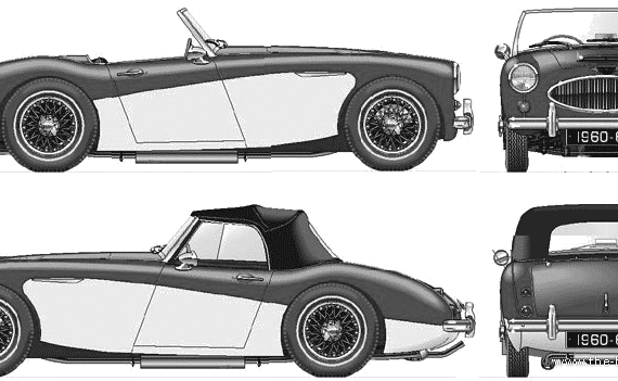 Austin Healey 3000 Mkll (1962) - Остин - чертежи, габариты, рисунки автомобиля