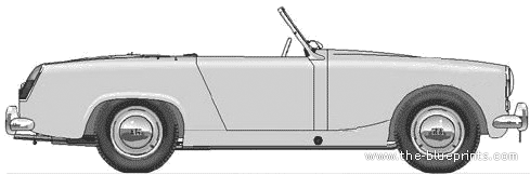 Austin Healey Sprite Mk.II (1961) - Остин - чертежи, габариты, рисунки автомобиля