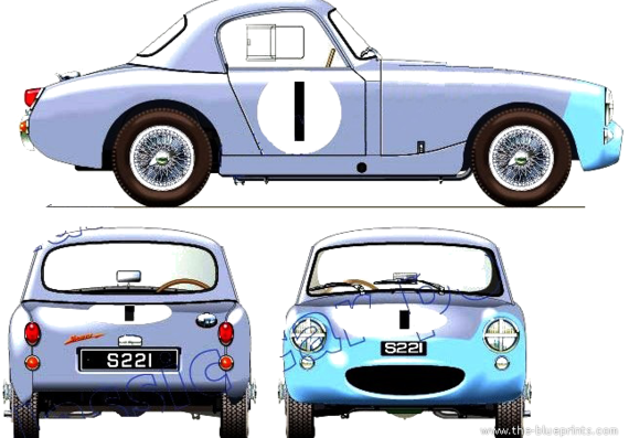Austin Healey Sprite Sebring (1961) - Остин - чертежи, габариты, рисунки автомобиля
