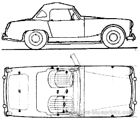 Austin Healy Sprite Mk.III - Остин - чертежи, габариты, рисунки автомобиля
