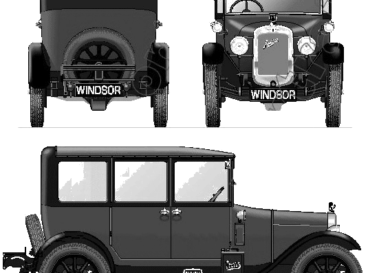 Austin Heavy 12-4 Windsor (1929) - Остин - чертежи, габариты, рисунки автомобиля