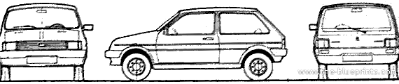 Austin Metro 1000 (1984) - Остин - чертежи, габариты, рисунки автомобиля