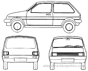 Austin Metro 3-Door (1980) - Остин - чертежи, габариты, рисунки автомобиля