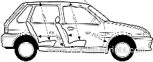 Austin Metro 5-Door - Остин - чертежи, габариты, рисунки автомобиля