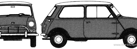Austin Mini Cooper (1968) - Остин - чертежи, габариты, рисунки автомобиля