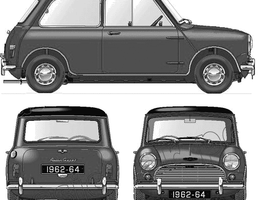 Austin Mini Cooper 997cc (1963) - Austin - drawings, dimensions, pictures of the car