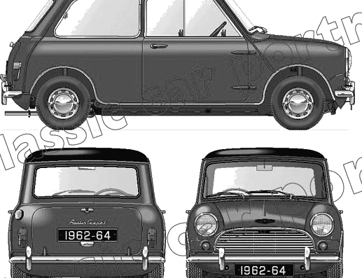 Austin Mini Cooper 997cc 1 (1963) - Austin - drawings, dimensions, pictures of the car