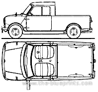 Austin Mini Pick up - Austin - drawings, dimensions, car drawings