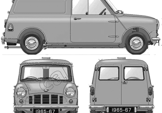 Austin Mini Van (1965) - Остин - чертежи, габариты, рисунки автомобиля