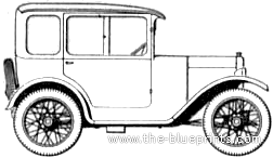 Austin Seven (1927) - Остин - чертежи, габариты, рисунки автомобиля