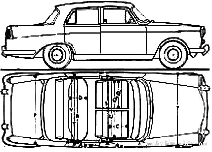 Austin Westminster A110 (1968) - Остин - чертежи, габариты, рисунки автомобиля