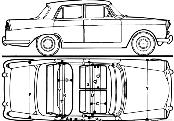 Austin Westminster A110 Mark II (1964) - Остин - чертежи, габариты, рисунки автомобиля