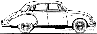 Auto Union 1000S 4-Door - Авто Юнион - чертежи, габариты, рисунки автомобиля