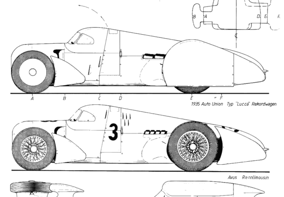 Auto Union Rekordwagen - Auto Union - drawings, dimensions, pictures of the car