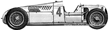 Auto Union Type C (1936) - Авто Юнион - чертежи, габариты, рисунки автомобиля