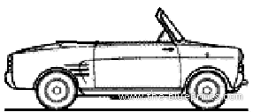 Autobianchi Bianchina Cabriolet (1963) - Автобиначи - чертежи, габариты, рисунки автомобиля