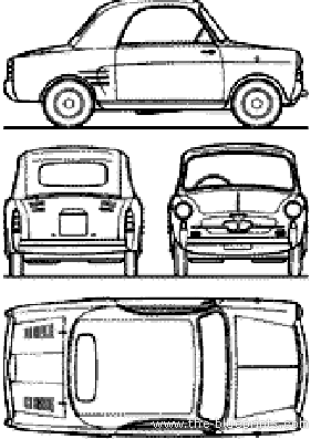 Autobianchi Bianchina Trasformabile (1963) - Автобиначи - чертежи, габариты, рисунки автомобиля
