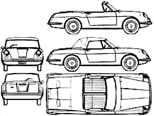 Autobianchi Stellina (1964) - Автобиначи - чертежи, габариты, рисунки автомобиля