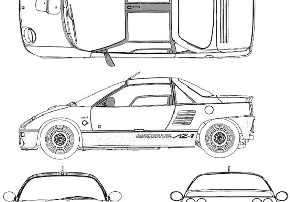 Autozam AZ-1 - Разные автомобили - чертежи, габариты, рисунки автомобиля