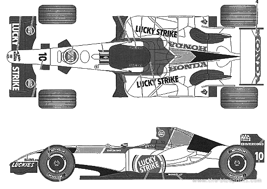 BAR006 (2004) - Honda - drawings, dimensions, figures of the car