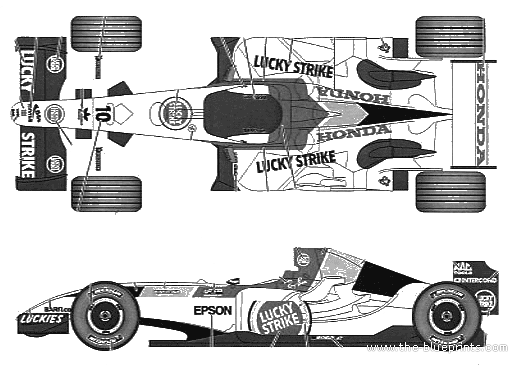 BAR006 Japanese GP (2004) - Хонда - чертежи, габариты, рисунки автомобиля